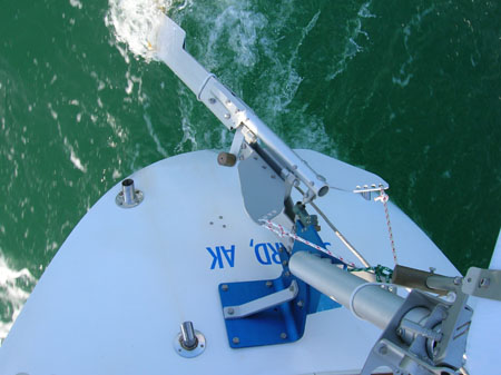 Top view SAILOMAT 700, sailing.